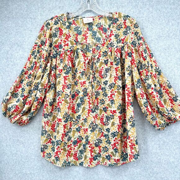 Urban Outfitters Pins & Needles Peasant Boho Cottagecore  Flowy top Size Medium‎ - Picture 2 of 10